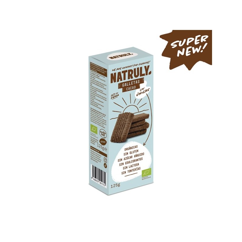 Bio keksi s kakavom brez glutena, laktoze 125 g Natruly