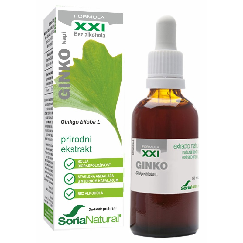 Kapljice ginko XXI 50ml Soria Natural