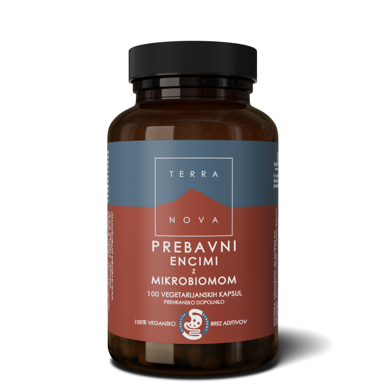 Prebavni encimi s probiotiki 100 kapsul Terranova
