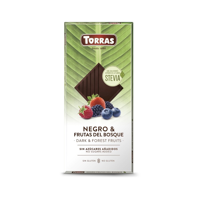 Čokolada z gozdni sadeži Stevia 125g TORRAS
