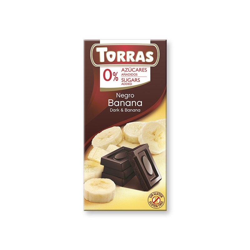 Temna čokolada z banano 75g TORRAS