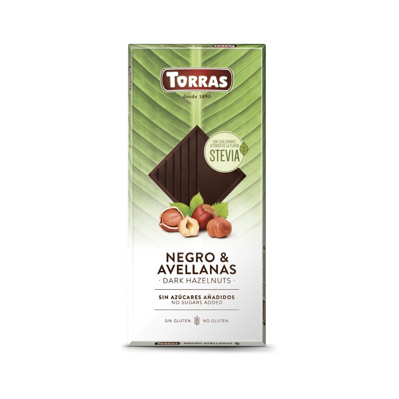 Čokolada z lešniki stevia 125g TORRAS