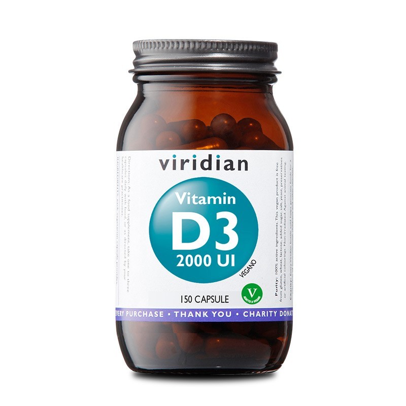 Vitamin D3 2000 ui, 150 kapsul Viridian