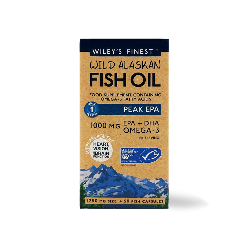 Peak EPA, Wild Alaskan Ribje olje 60 k, Wileys Finest