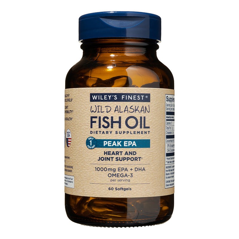 Peak EPA, Wild Alaskan Ribje olje 60 k, Wileys Finest